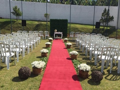 Outdoor banquet area