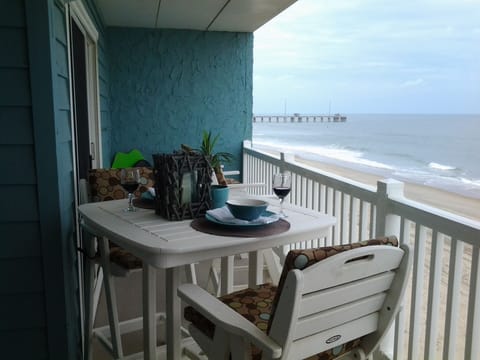Large Oceanfront Balcony where you can dine, relax and watch the waves.