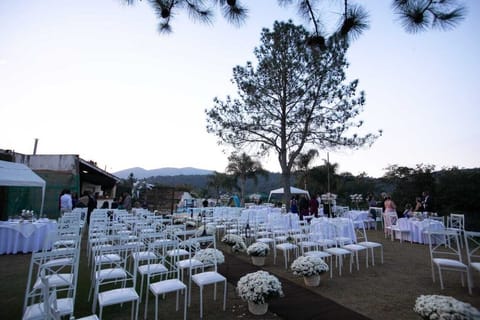 Outdoor banquet area