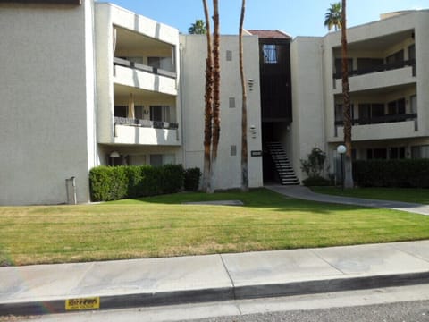 This is the entrance from the street. Our condo is behind the hedge.