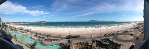 On the beach, sun loungers