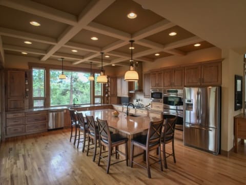 This kitchen seems to be the center of activity.