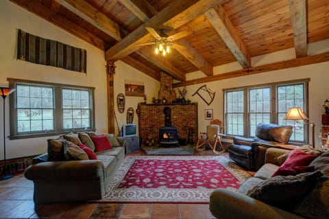 Living room with wood-burning stove
