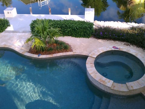 Looking down at the Pool & Hot Tub