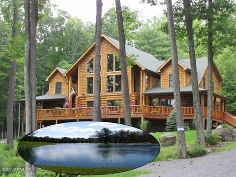 Stunning 16 Acre Estate with spacious Log Home and Private Pond!