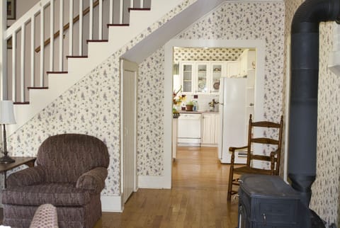 The living room is connected to the kitchen