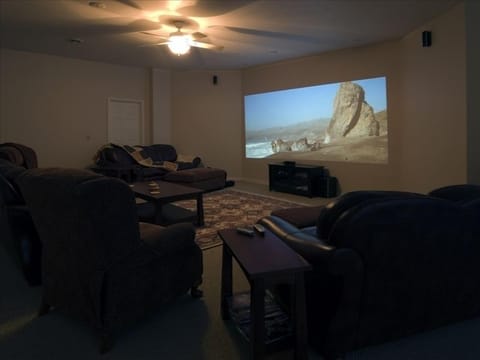 TV, fireplace, video games, DVD player