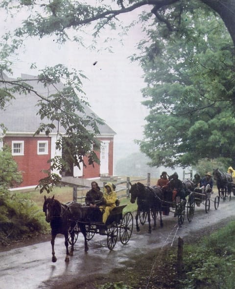 Carriages going through our property.