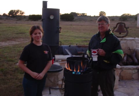 Bar B Que Cooking Area smoker and pit.