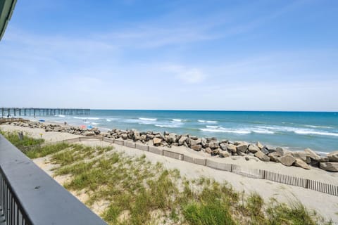 On the beach, sun loungers, beach towels