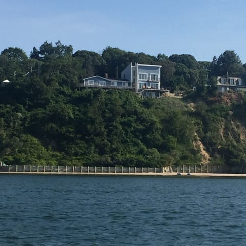 View from the sea - Left House is the rental property.