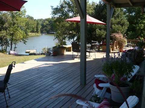 Front deck-amazing lake view.  Fully shaded by dinner time.