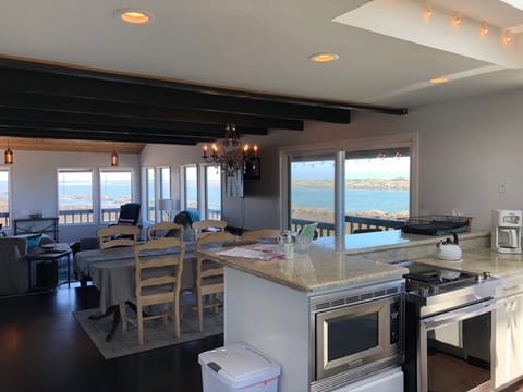 Kitchen, dining area, living area- all facing mouth of Pacific ocean and river. 