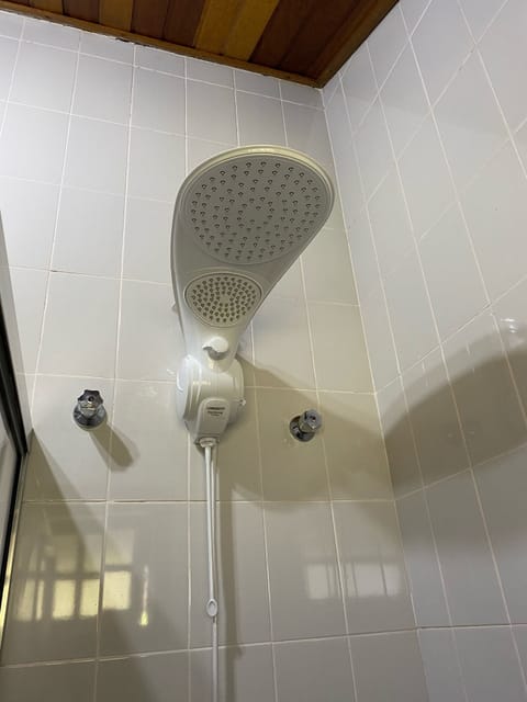 Shower, hair dryer, toilet paper