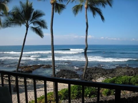 On the beach, sun loungers, beach towels