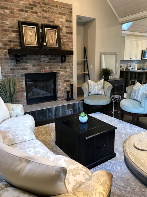 Gas fireplace in cozy living room