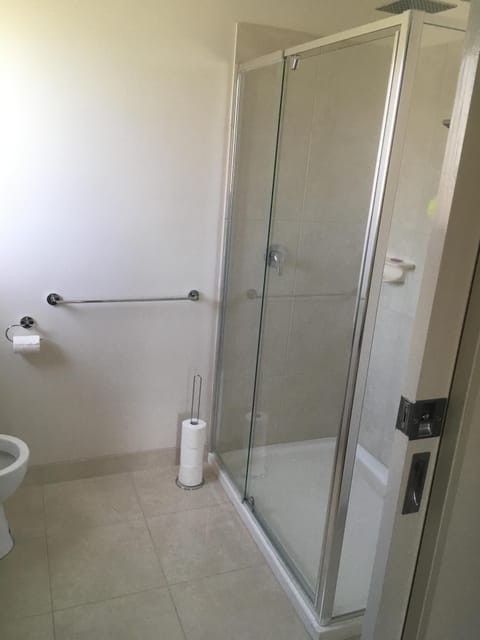 Combined shower/tub, hair dryer, toilet paper