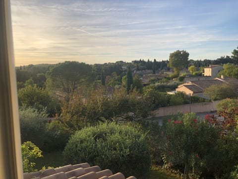 View at sunrise from the first floor towards the town centre 