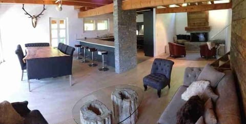 Dining Room, Living Room and Fireplace area