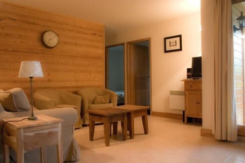 The light, airy living area in our apartment