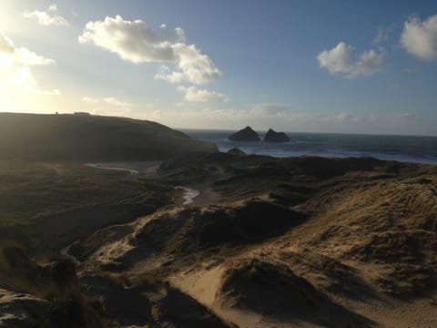 Not far to Hollywell Bay near Newquay, caves, surfing & massive sand dunes