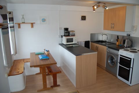 The kitchen and dining area.