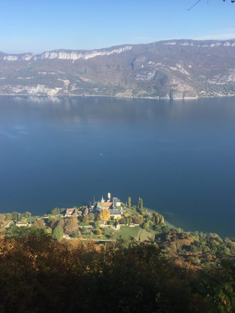 Lake view with the nearby Abbaye de Hautecombe