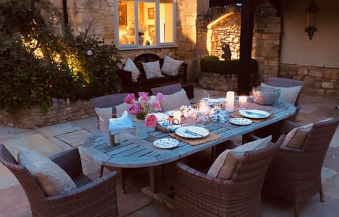 Gorgeous sunny terrace by day and at night it becomes almost Mediterranean.