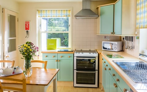 Kitchen with table and seating