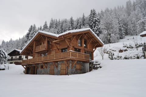Chalet flocon in the snow