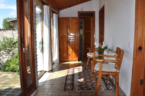 Sitting area overlooking garden