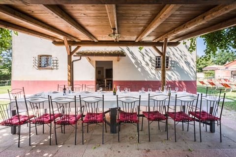 Outdoor banquet area