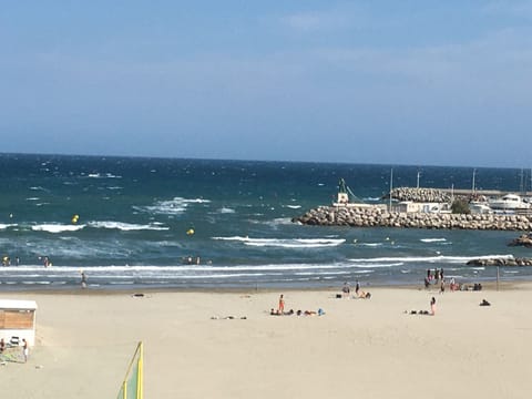 Beach nearby, sun loungers