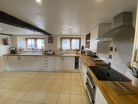 Kitchen with plenty of work surface. 