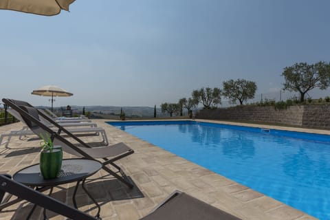 Outdoor pool, sun loungers