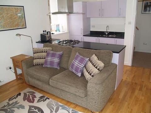 Sofa and kitchen