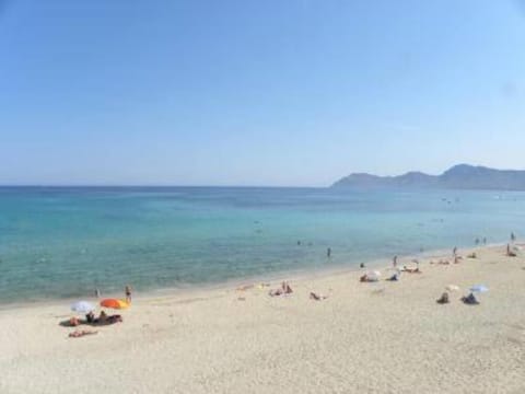 Beach nearby, sun loungers