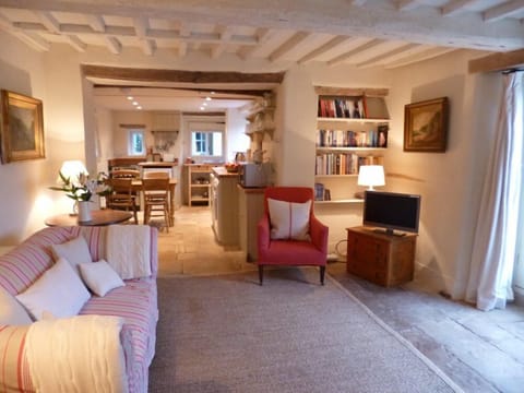 living room looking into kitchen dining area