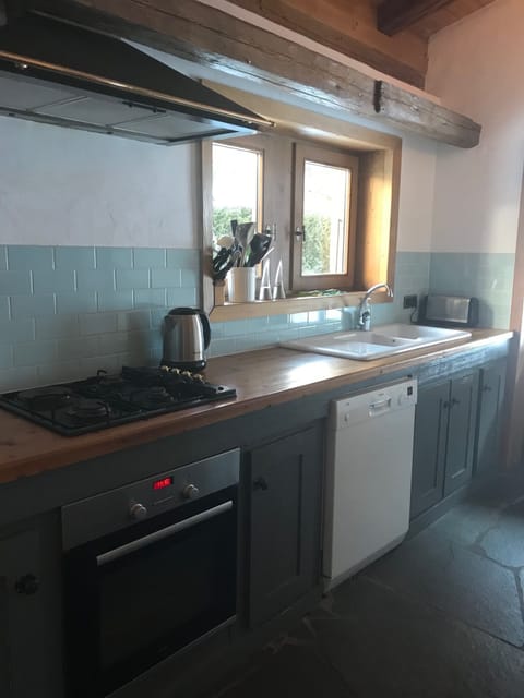 The kitchen is well equipped with cooker, hob, kettle, toaster etc.