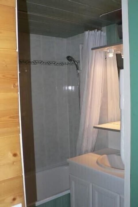 Combined shower/tub, hair dryer