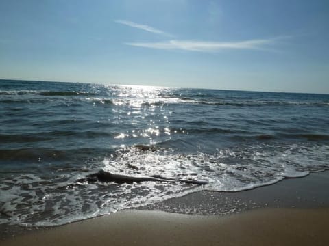 Beach nearby, sun loungers, beach towels