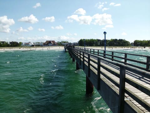 Beach nearby, sun loungers