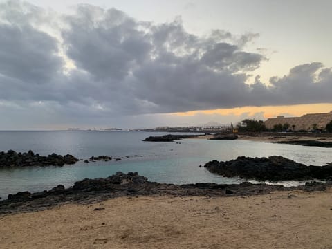 Beach nearby, sun loungers