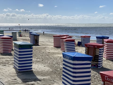 Beach nearby, sun loungers