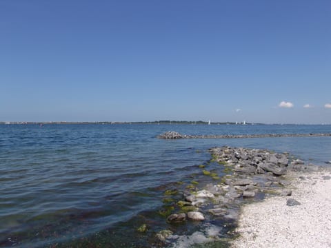 Beach nearby, sun loungers