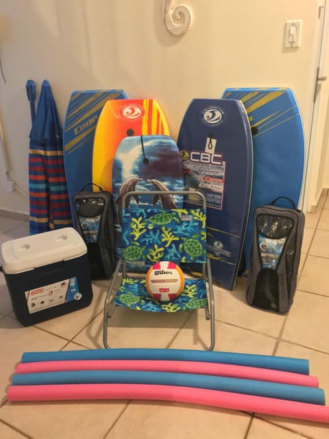 Snorkel Gear, Beach Chairs, Kids Boards and Cooler for your use