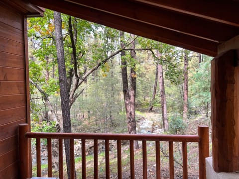 View from the private deck overlooks Lynx Creek.