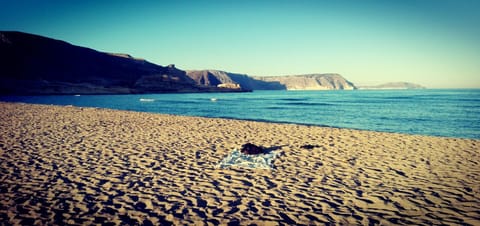 Beach nearby, sun loungers