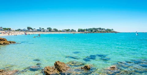 Beach nearby, sun loungers