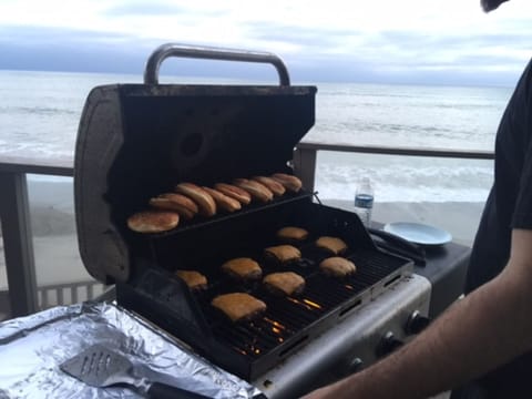Burgers on the Second Floor Deck 